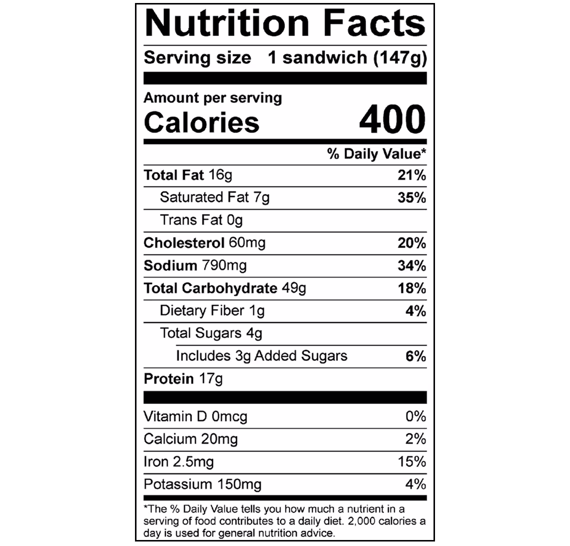 Skinny Butcher Crazy Crispy® Chicken & Croissant Sandwich Nutrition Facts