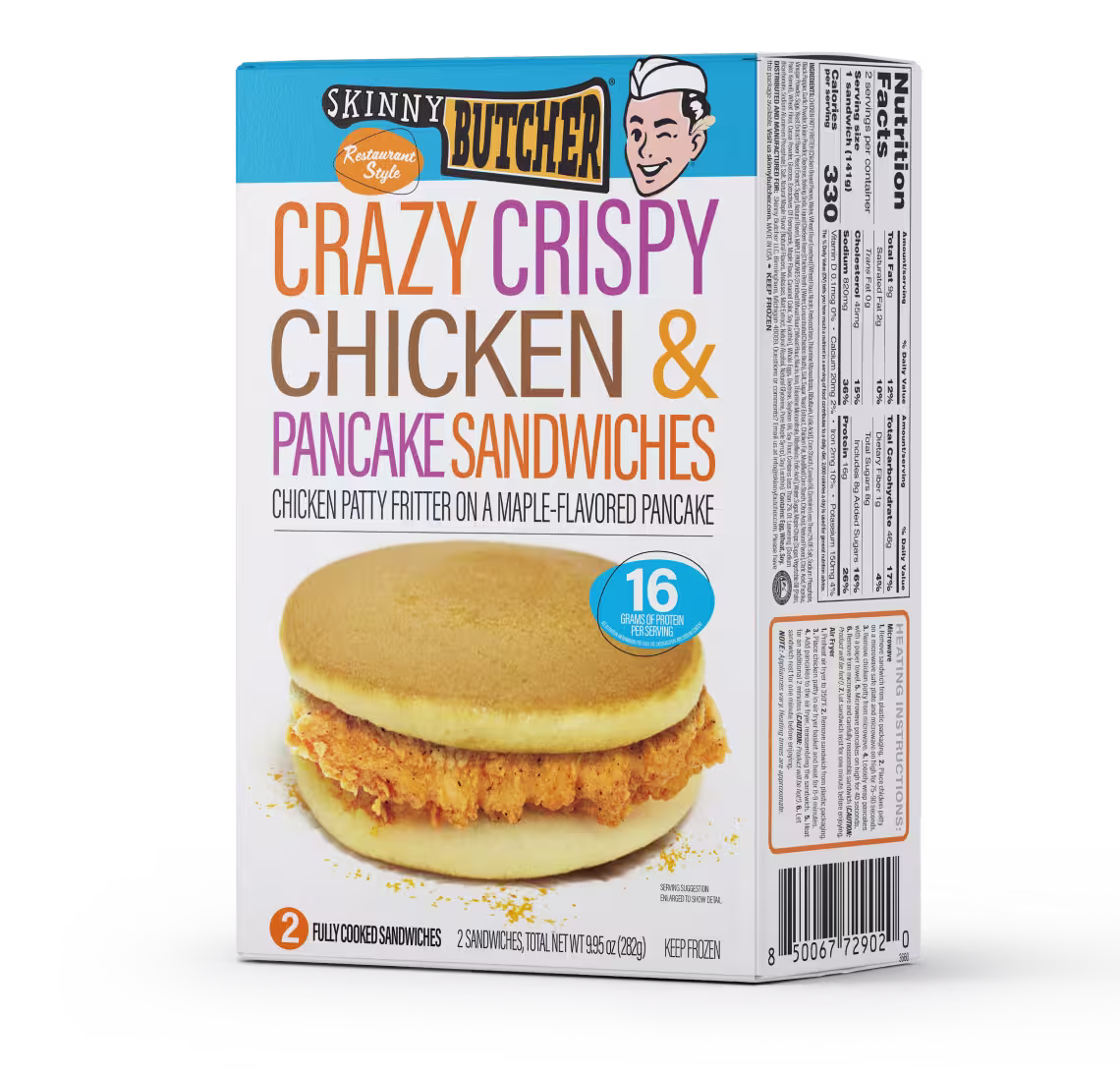 Skinny Butcher Crazy Crispy® Chicken & Pancake Sandwich Vertical
