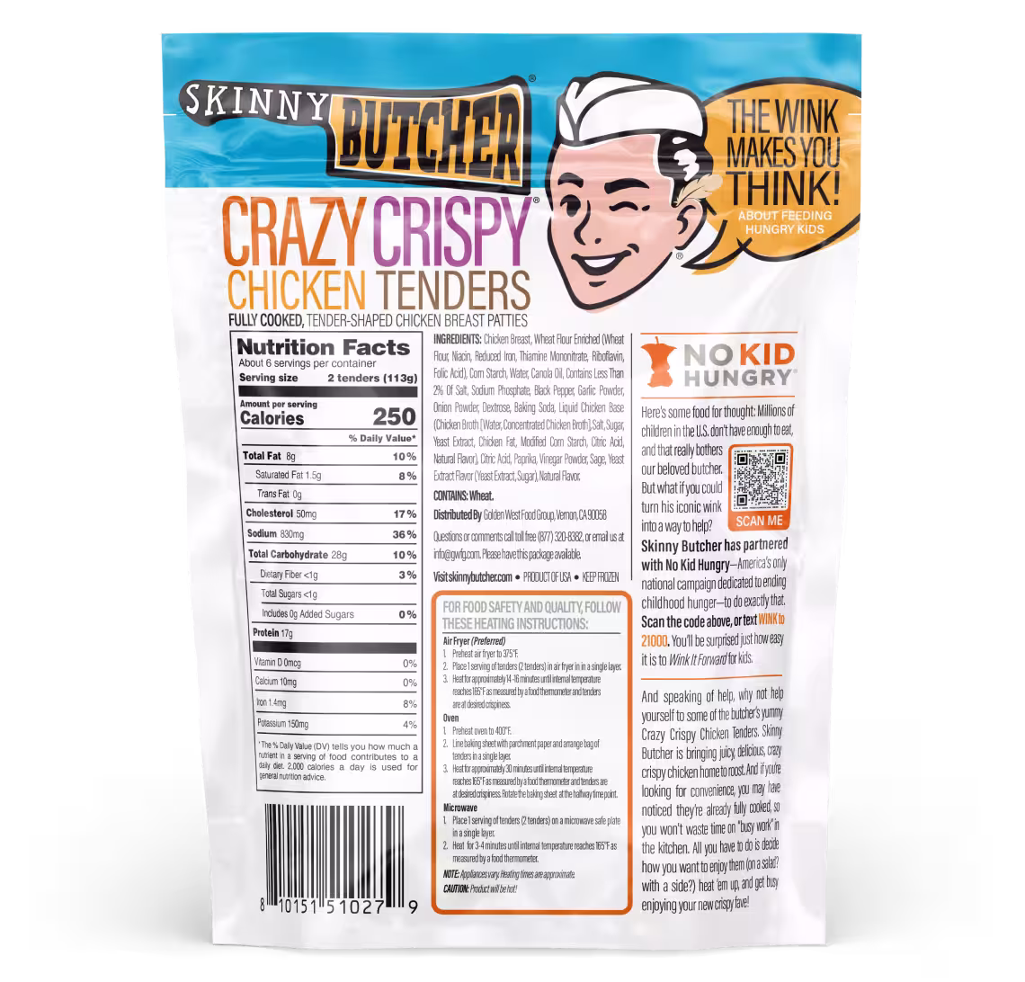 Skinny Butcher Crazy Crispy® Chicken Tenders Back