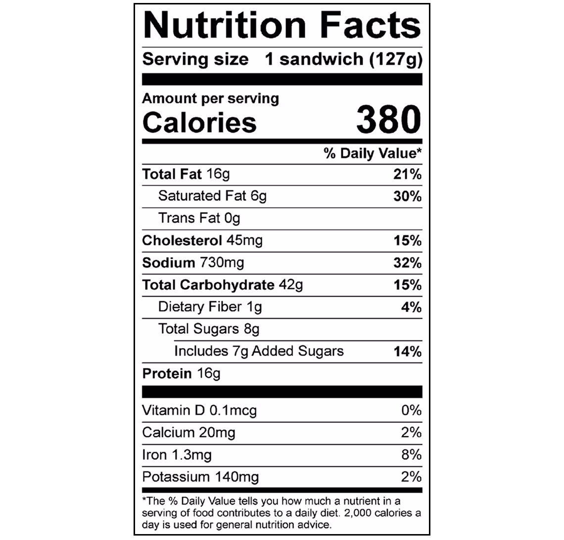 Skinny Butcher Crazy Crispy® Chicken & Waffle Sandwich Nutrition Facts