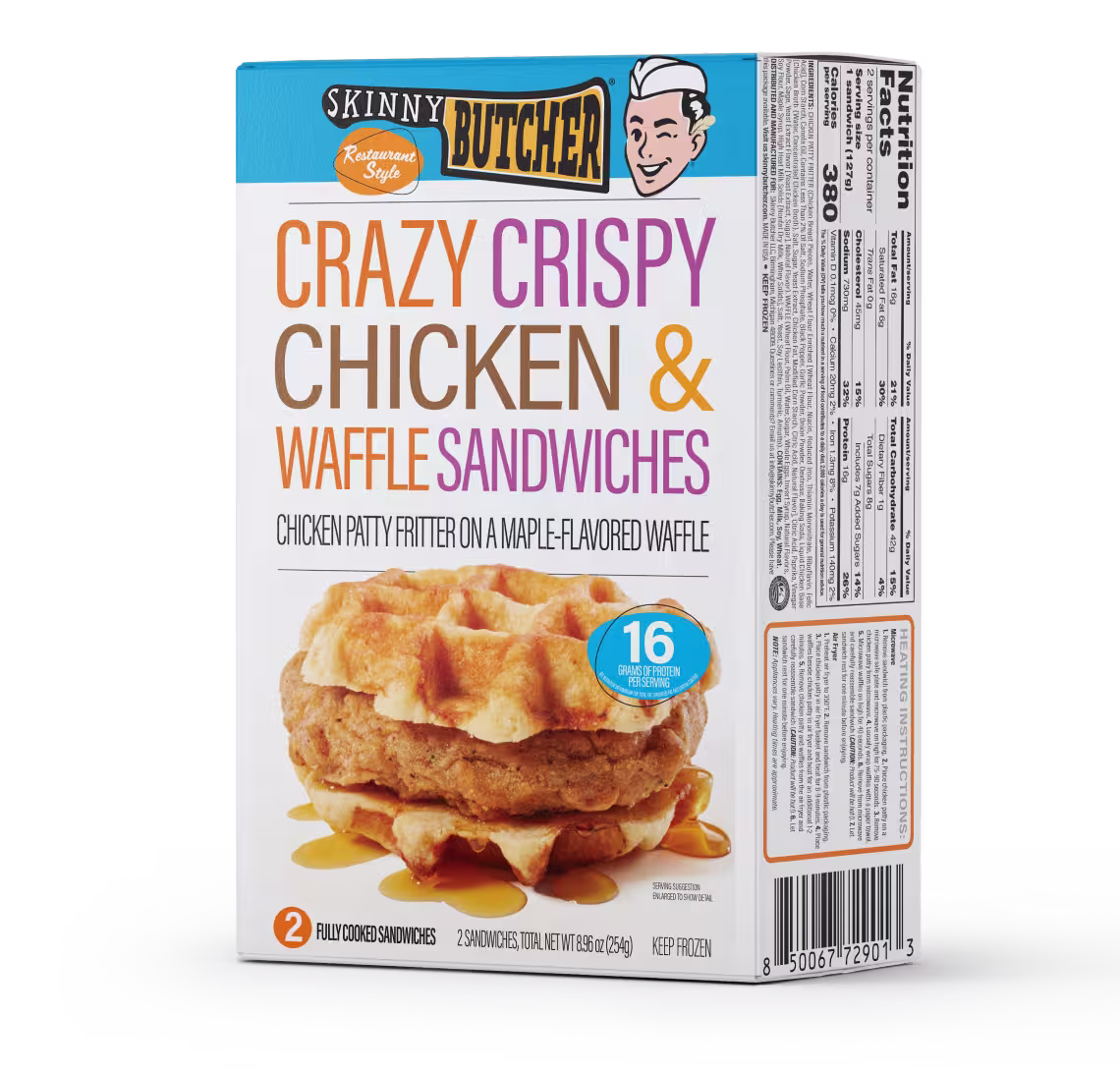Skinny Butcher Crazy Crispy® Chicken & Waffle Sandwich Vertical