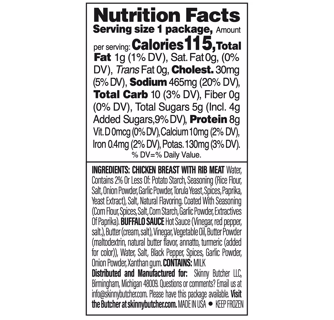 Skinny Butcher Crazy Grilled™ Dippers with Barbeque Sauce Nutrition Facts